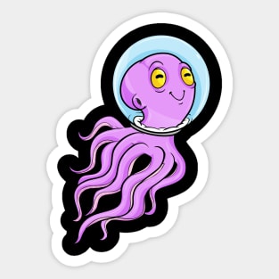 Octopus as Astronaut in Space Sticker